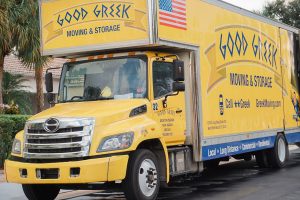 good greek moving truck in action
