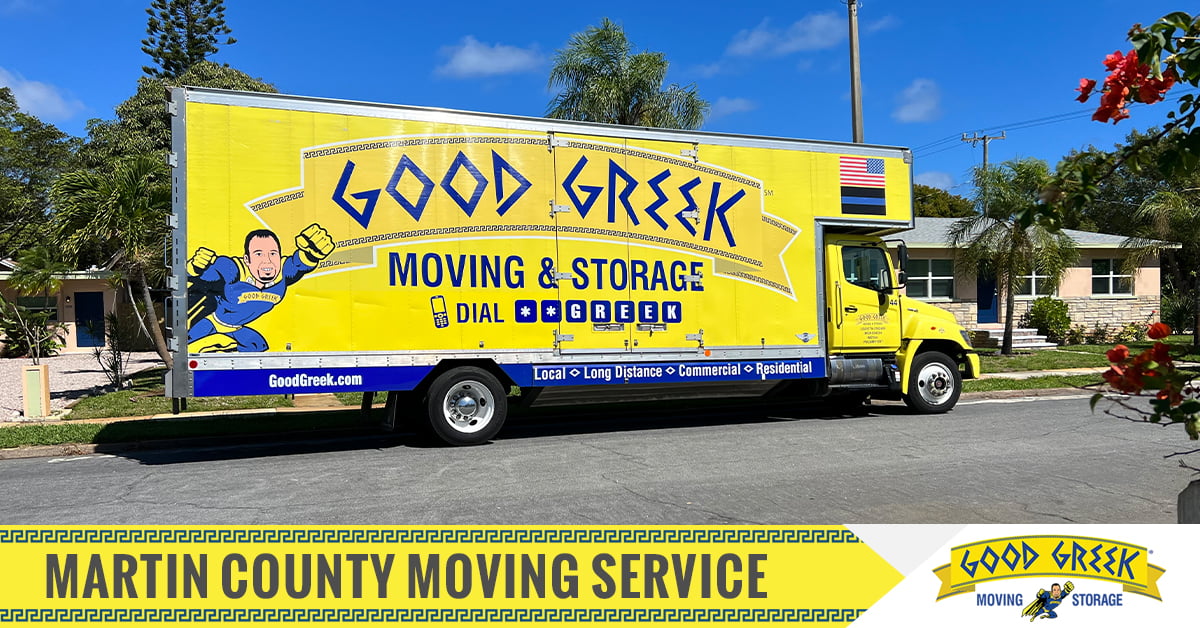 Good Greek Moving &amp; Storage servicios en el condado de Martin, Florida.