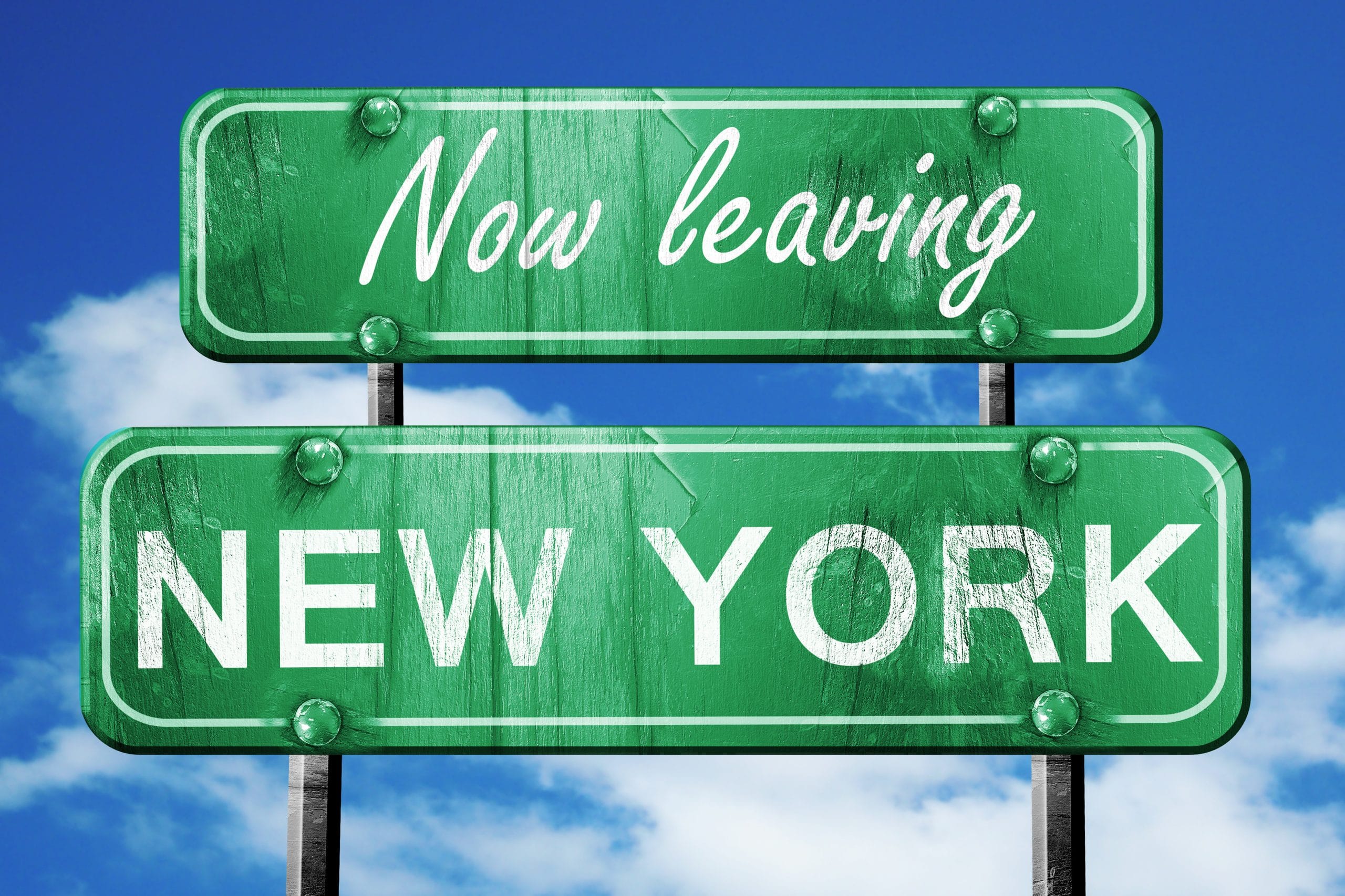 Moving Out of New York Sign
