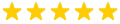 Five gold star customer rating icon