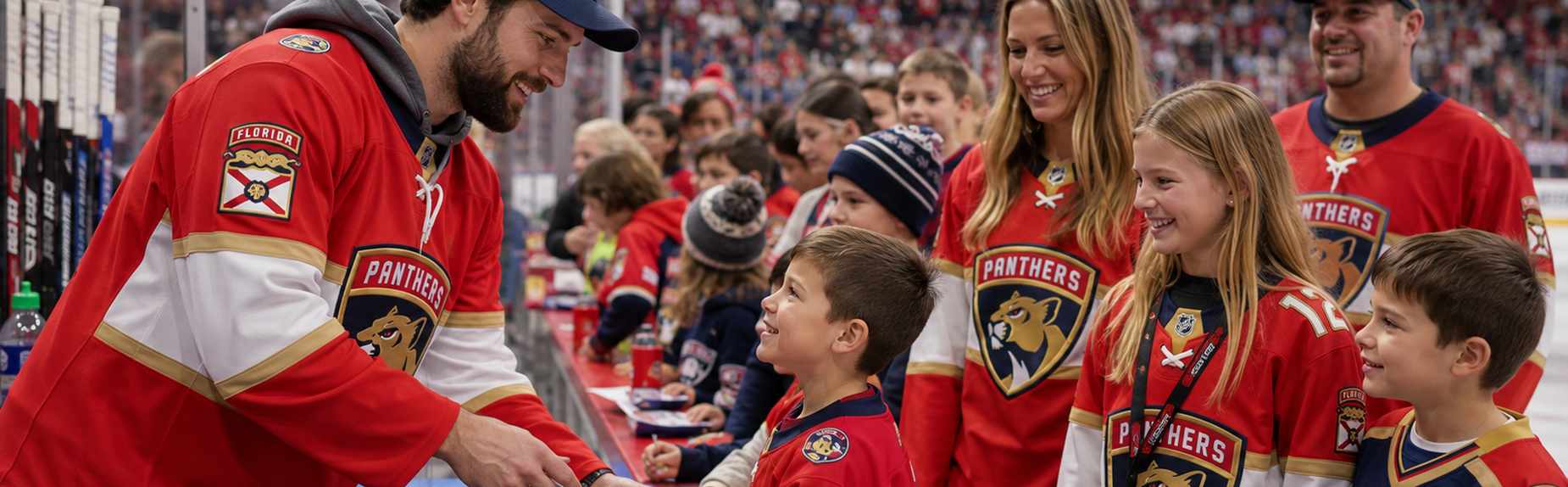 Good Greek Participates In Florida Panthers Kids Day At Fla Live Arena