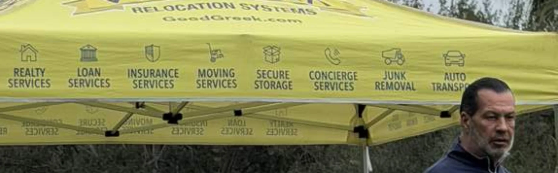 Good Greek CPR golf tournament tent banner