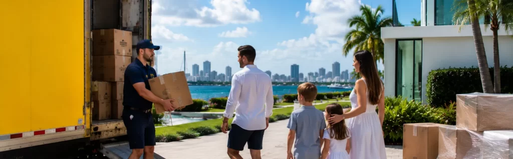 Good Greek movers helping a family move to Miami Beach Florida