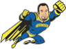 Good Greek moving superhero mascot