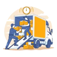 Good Greek same day movers packing and loading a moving truck illustration